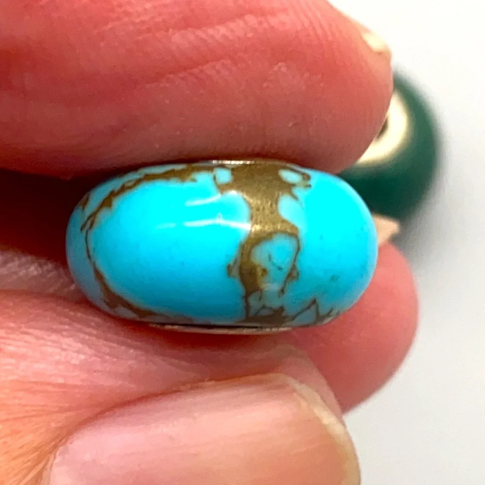 Set of two natural stone beads for European style bracelets ☘️ - Picture 4 of 4